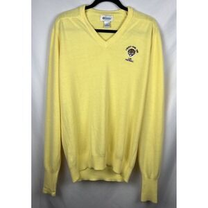 Vintage 1985 LSU Liberty Bowl Etonic Sweater‎ XL Yellow Orlon Acrylic Retro USA